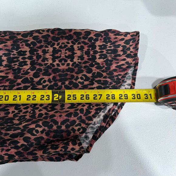 Solid & Striped Oxford Leopard Print 100% Linen Button Front Tunic Shirt XS - Picture 6 of 6